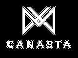 Canasta logo featuring a stylized envelope icon with white lines on a black background